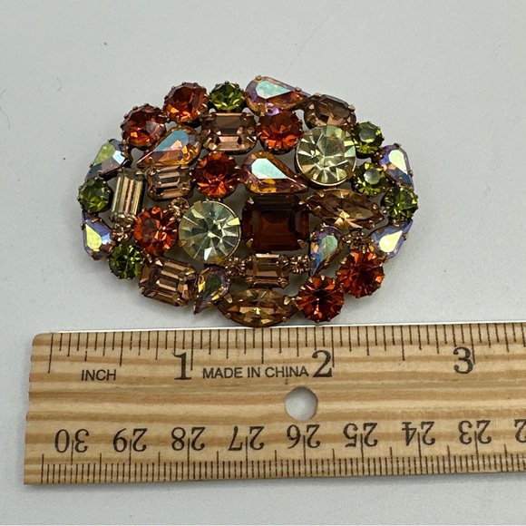 Vintage rare amazing Weiss Multicolor brooch #208 - Picture 6 of 7